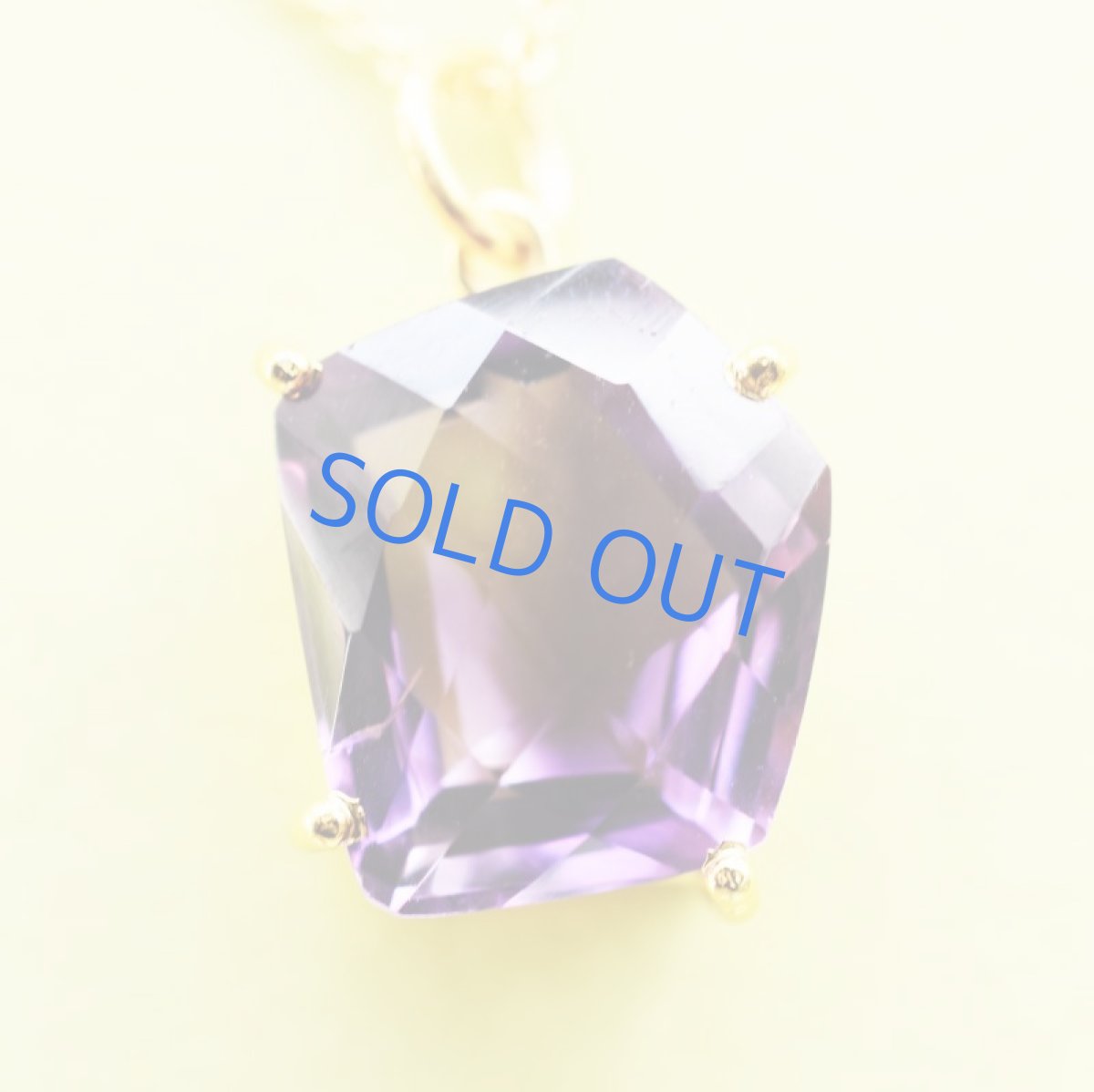 画像2: 【1点もの・A】宝石用ルース 大粒 アメジスト フリーフォームジェムカット 14kgfネックレス50cm  (2)