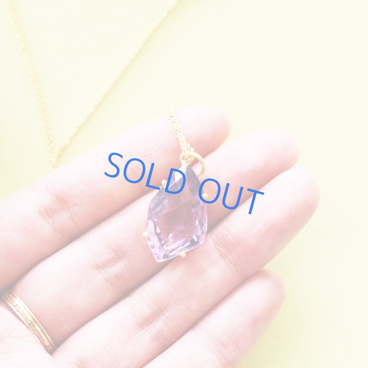 画像5: 【1点もの・E】宝石用ルース　大粒　アメジスト　フリーフォームジェムカット　14kgfネックレス50cm  (5)