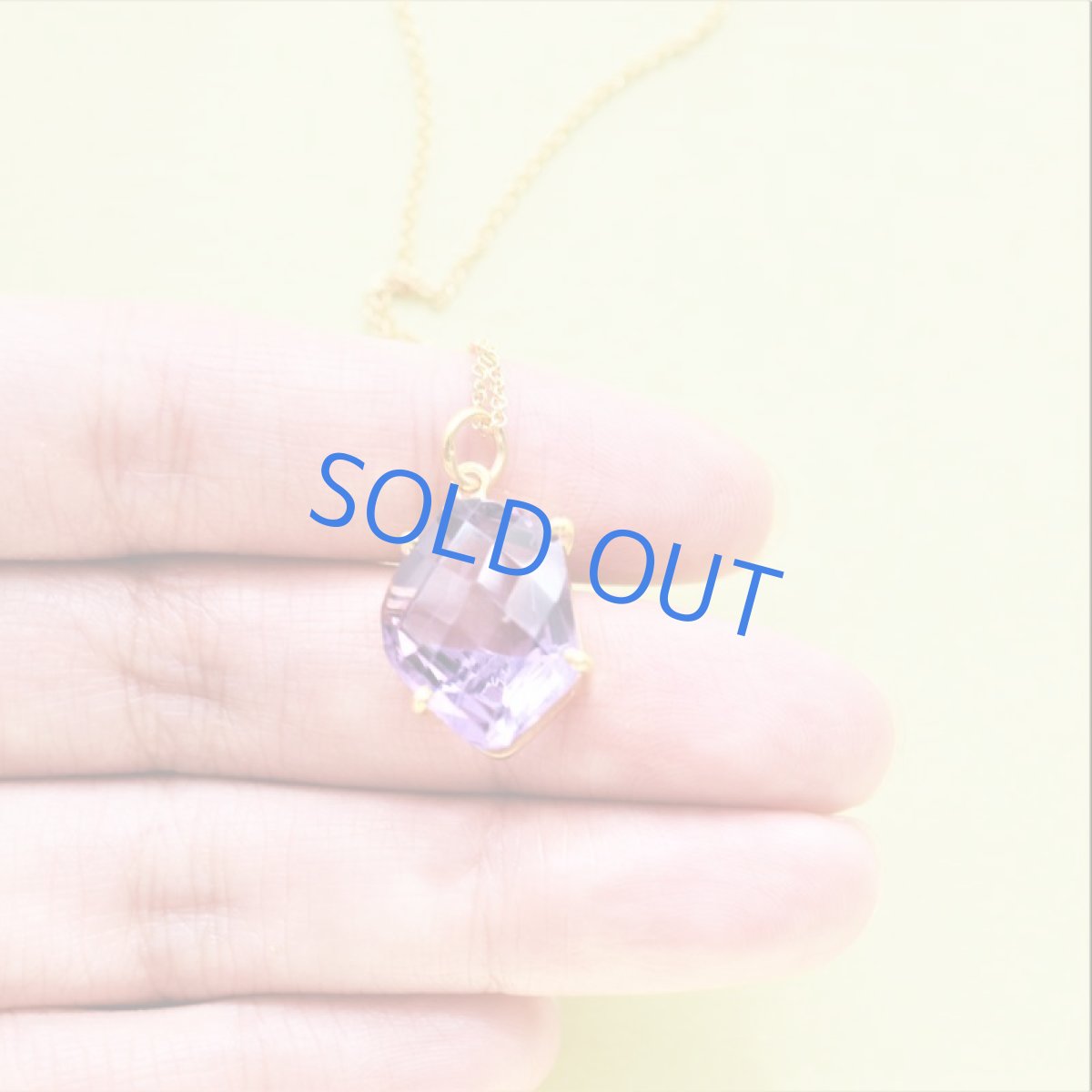 画像5: 【1点もの・B】宝石用ルース 大粒 アメジスト フリーフォームジェムカット 14kgfネックレス50cm  (5)