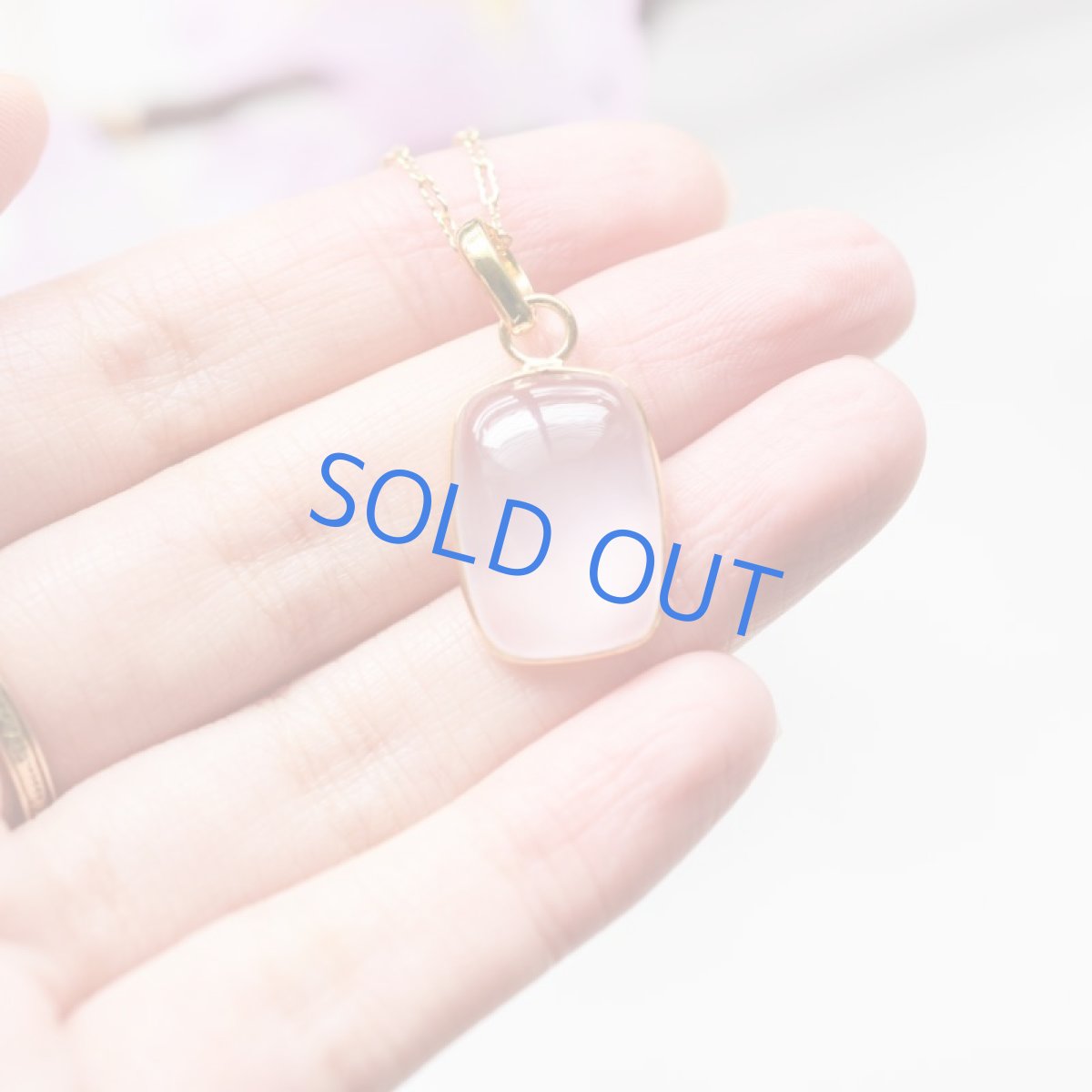 画像5: 【1点もの・レクタングルD】AAA スターローズクォーツ フレームペンダント 14kgfネックレス50cm  (5)