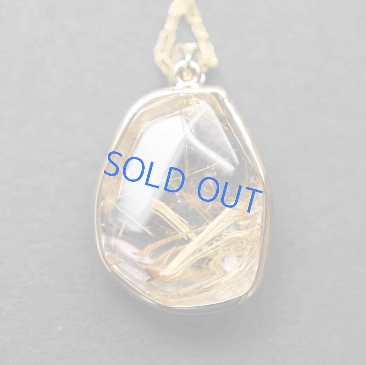 画像3: 【1点もの・E】タイチン ゴールドルチル フレームペンダント 14kgfネックレス50cm  (3)