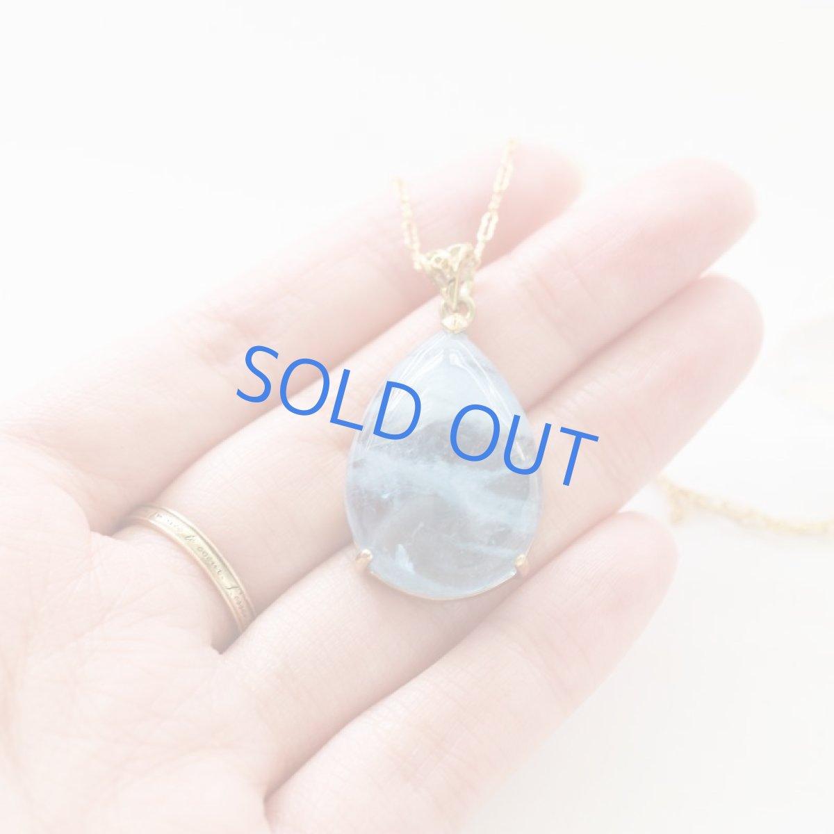 画像6: 【1点もの・ぽってりペアA】超大粒 ダークブルーカラー アクアマリン ペンダント 14kgfネックレス50cm  (6)