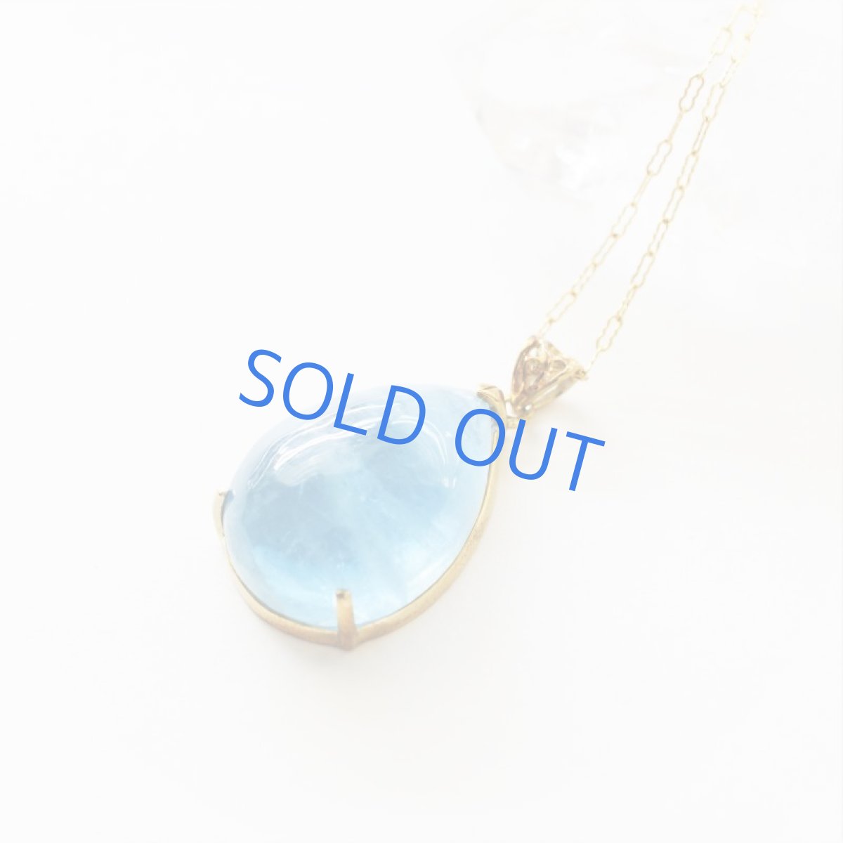 画像4: 【1点もの・ぽってりペアA】超大粒 ダークブルーカラー アクアマリン ペンダント 14kgfネックレス50cm  (4)