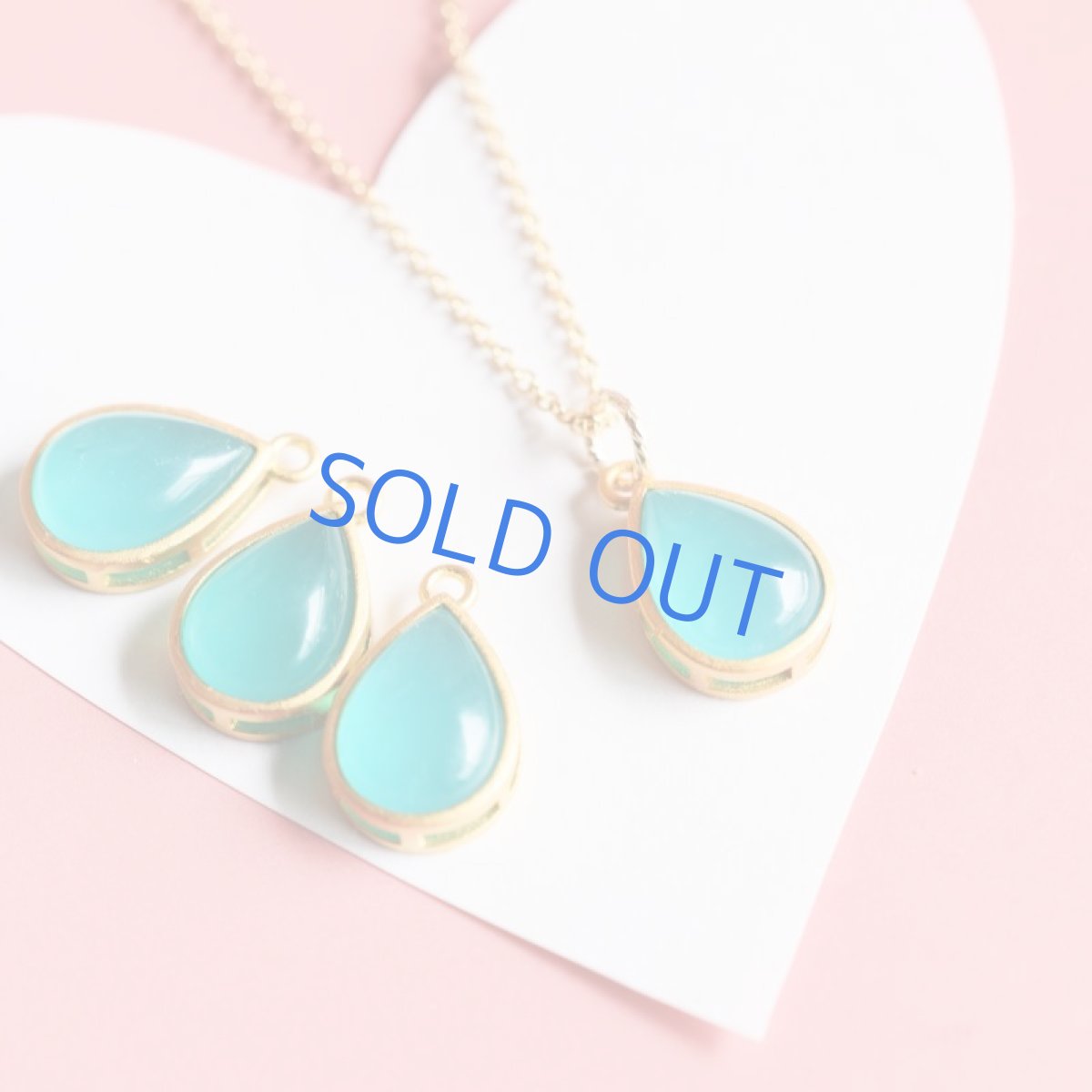 画像6: ネオンブルーアマゾナイト ティア フレーム 14KGF40cmネックレス (6)