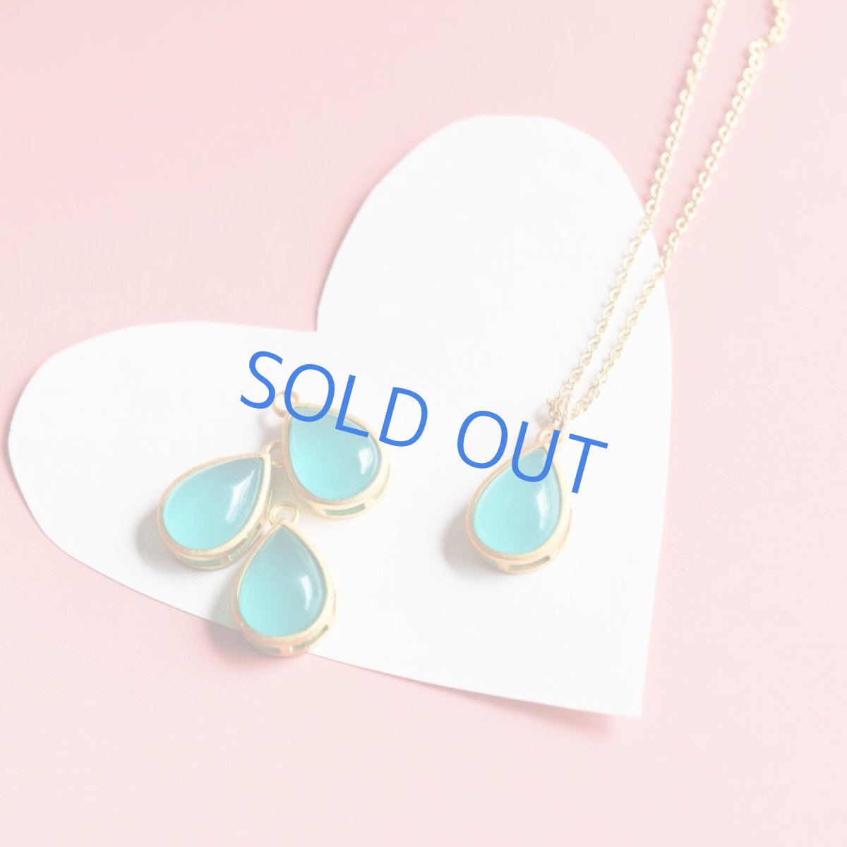 画像7: ネオンブルーアマゾナイト ティア フレーム 14KGF40cmネックレス (7)