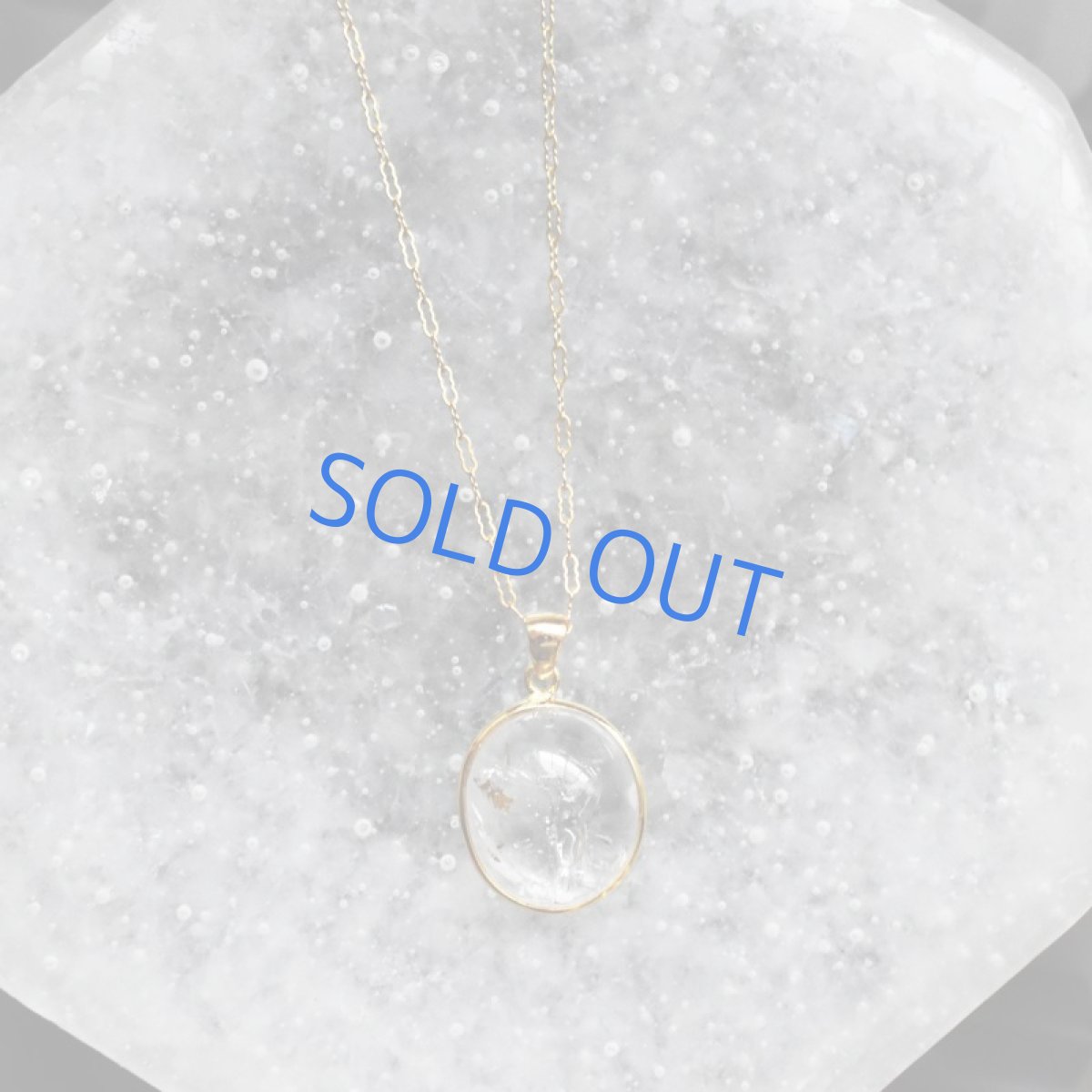 画像5:  【1点もの・D】希少石!水入り水晶(クリスタル) ペンダントネックレス 14KGFネックレス50cm (5)