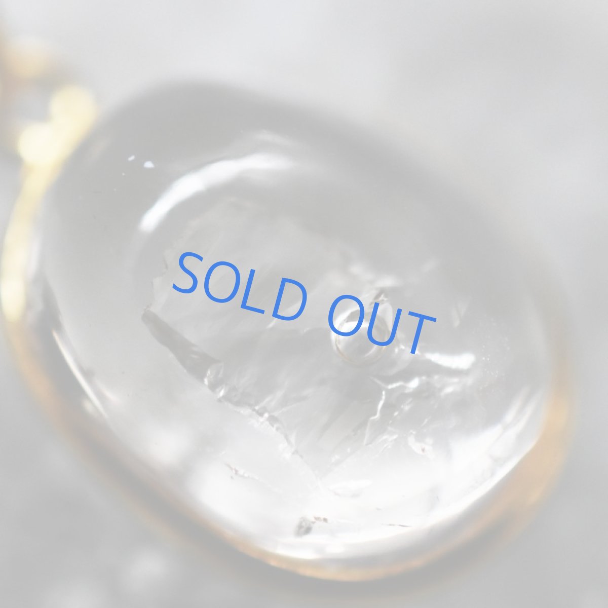 画像2:  【1点もの・A】希少石!水入り水晶(クリスタル) ペンダントネックレス 14KGFネックレス50cm (2)