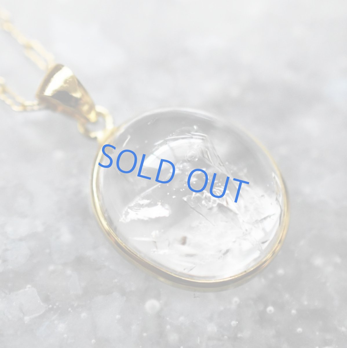 画像3:  【1点もの・D】希少石!水入り水晶(クリスタル) ペンダントネックレス 14KGFネックレス50cm (3)