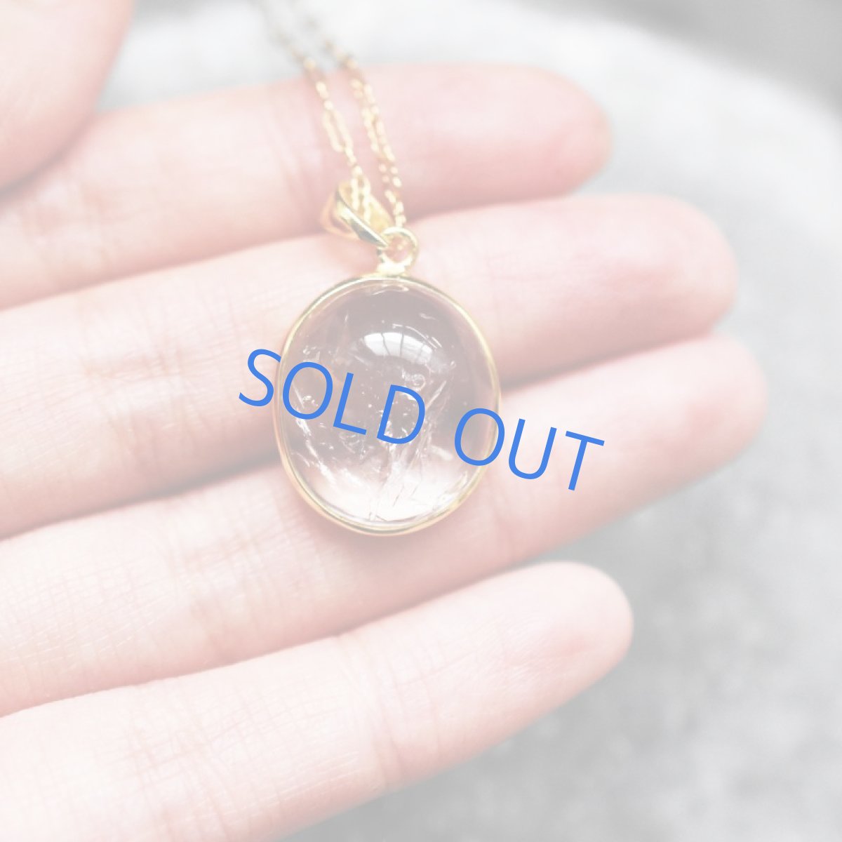 画像4:  【1点もの・D】希少石!水入り水晶(クリスタル) ペンダントネックレス 14KGFネックレス50cm (4)