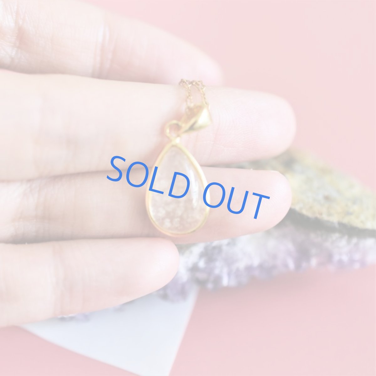 画像6:  【1点もの・ティアE】希少! リビアンデザートグラス ペンダントネックレス 14KGFネックレス50cm (6)