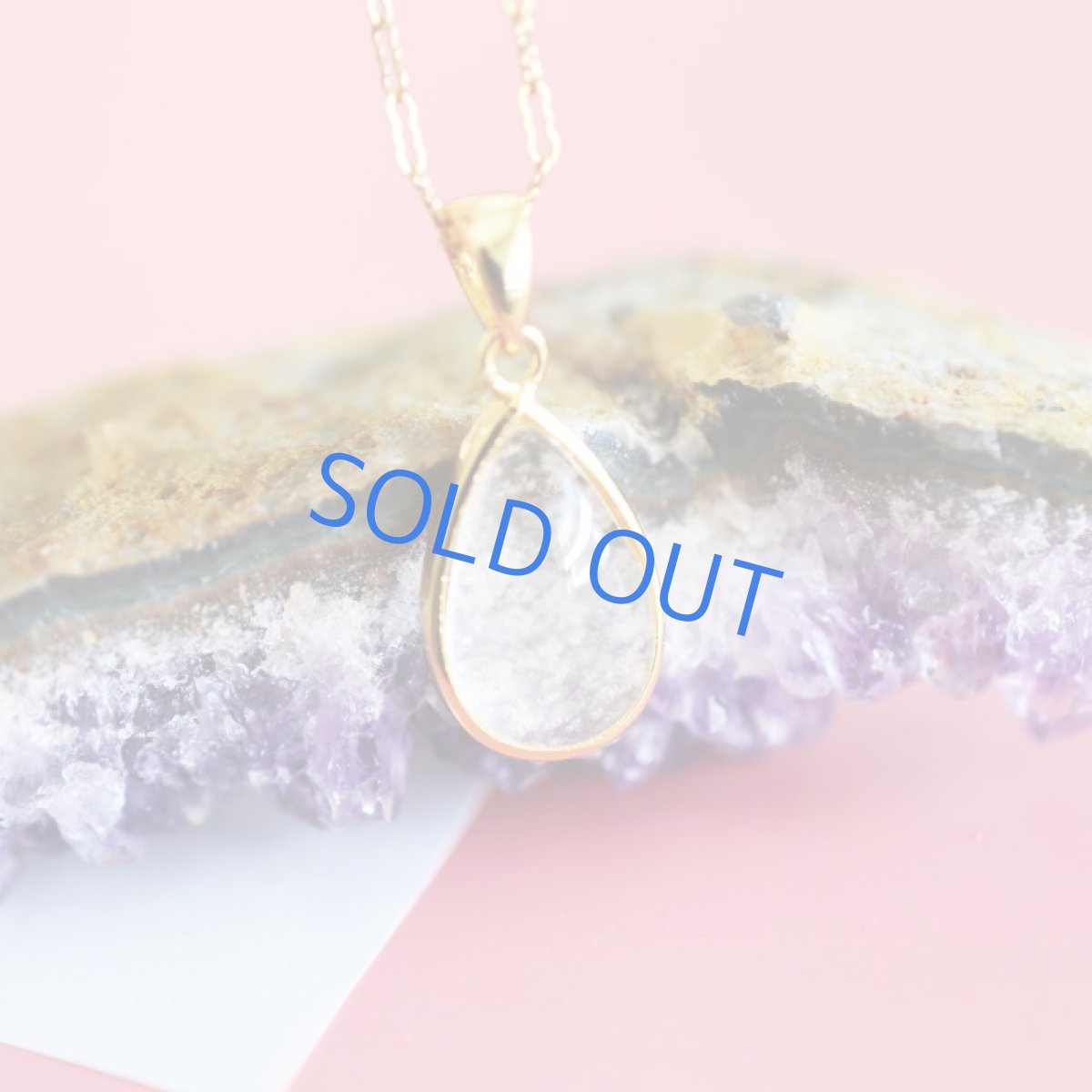 画像2:  【1点もの・ティアE】希少! リビアンデザートグラス ペンダントネックレス 14KGFネックレス50cm (2)