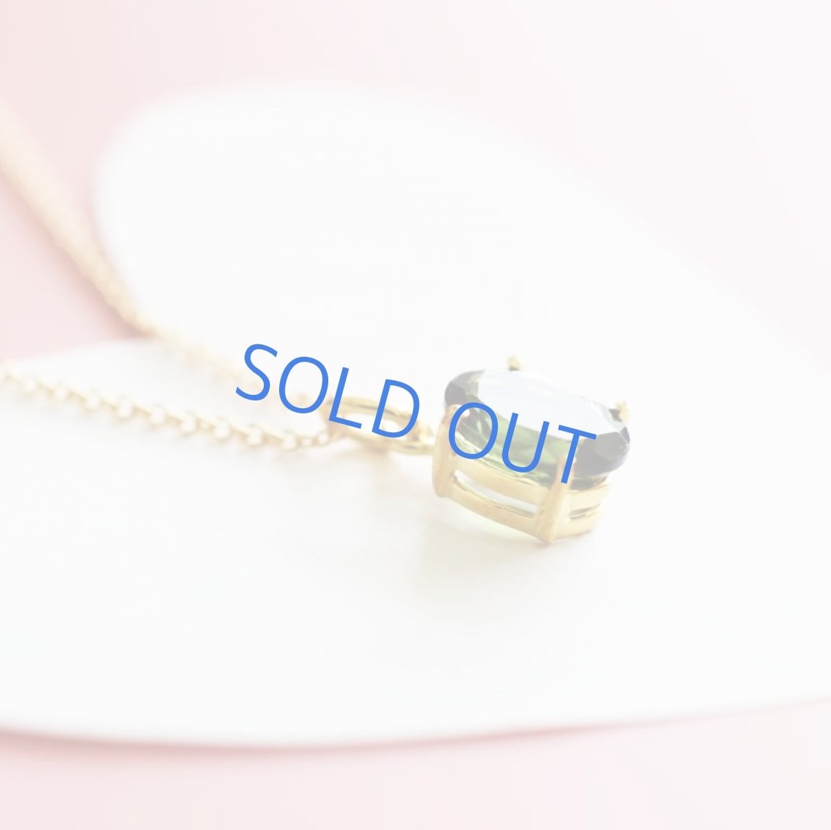 画像2:  【1点もの・オーバルD】宝石用ルース モスグリーントルマリン 14KGFネックレス40cm (2)