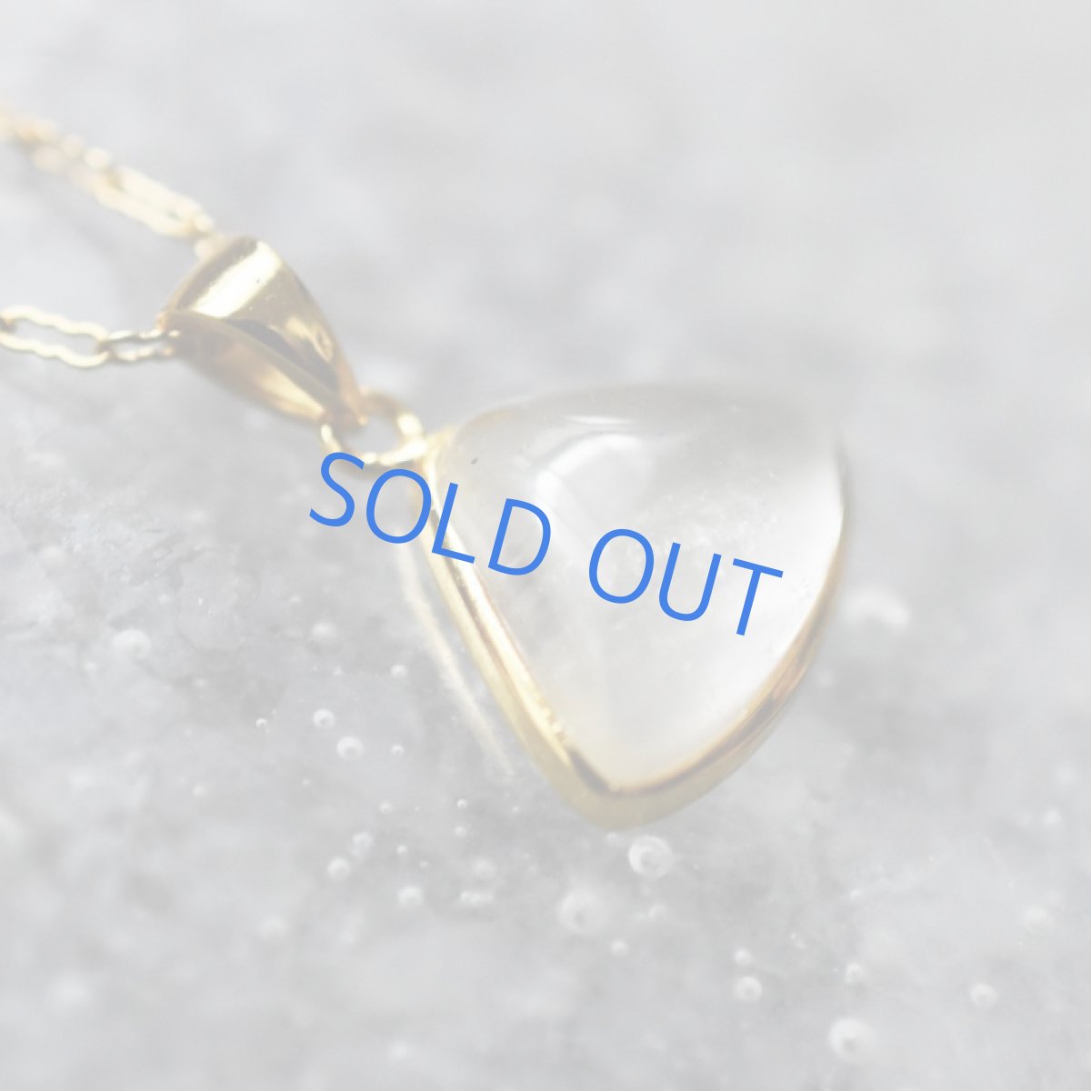 画像5:  【1点もの・サンカクC】希少! リビアンデザートグラス ペンダントネックレス 14KGFネックレス50cm (5)