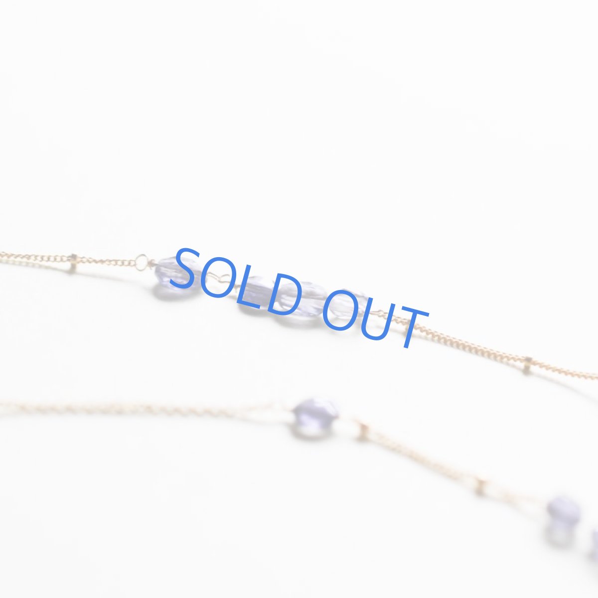 画像2:  【限定1】アシンメトリー アイオライトタンブル 14KGFロングネックレス (2)