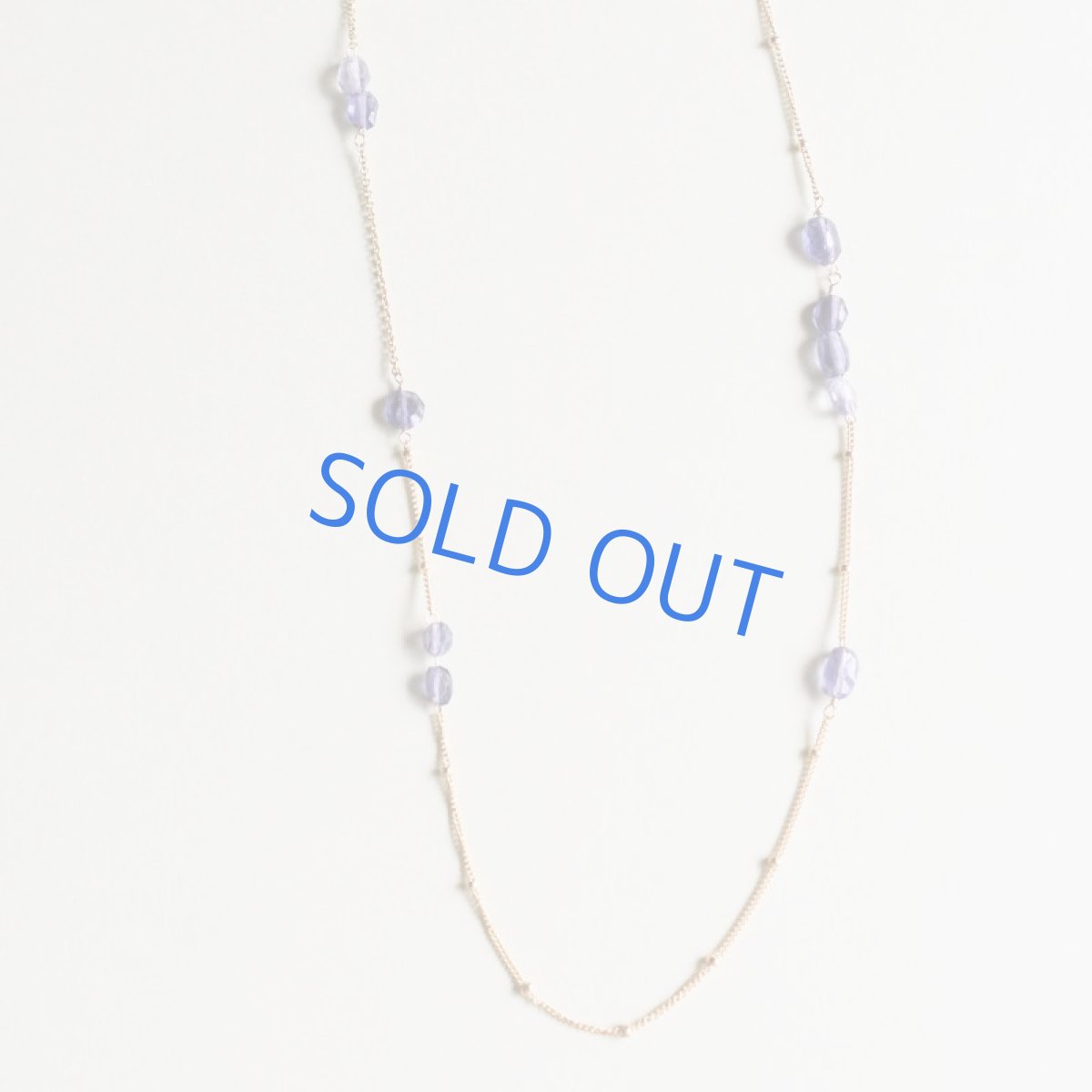 画像4:  【限定1】アシンメトリー アイオライトタンブル 14KGFロングネックレス (4)