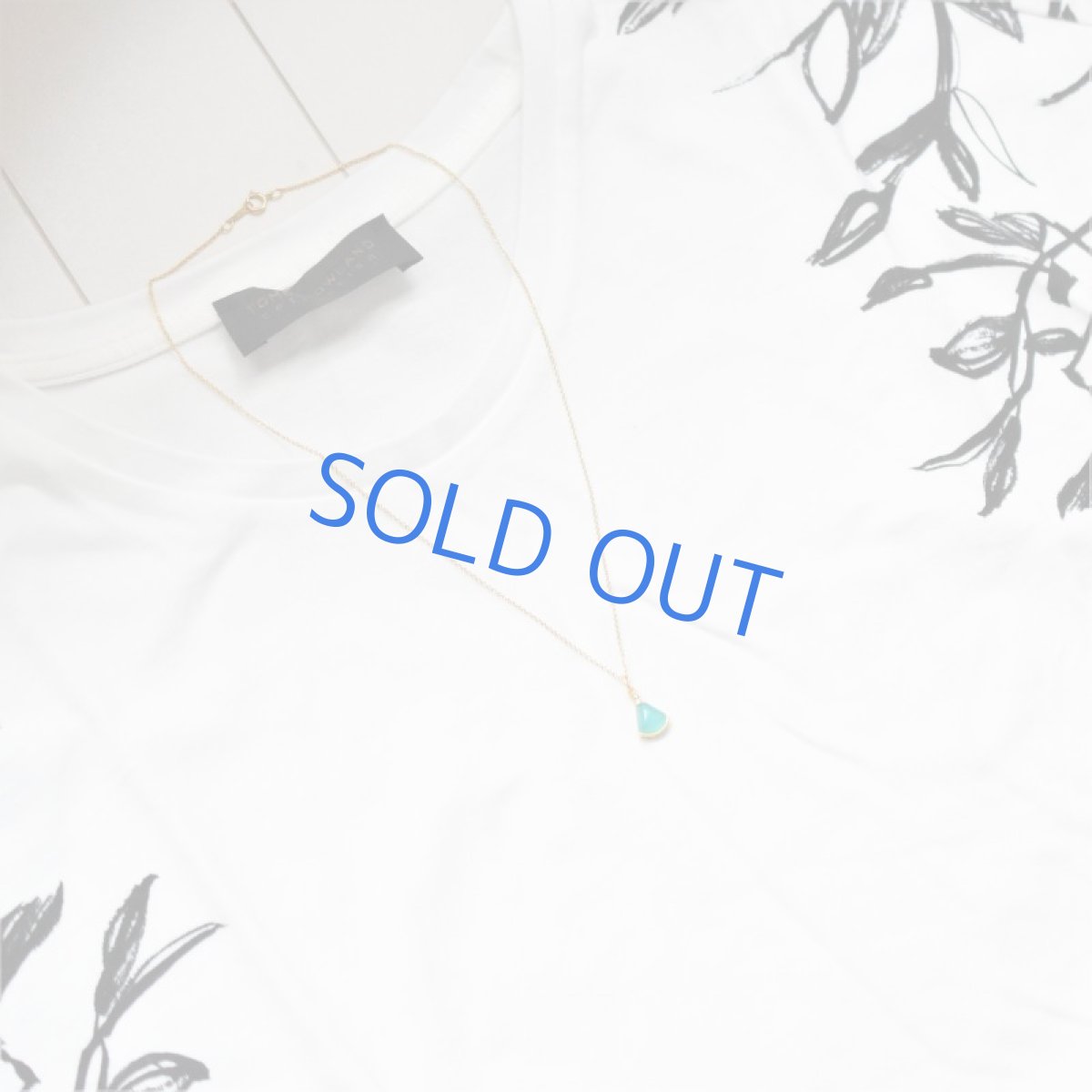 画像6:  【残り2】ネオンブルーアマゾナイト 扇形 ジルコニア付 14KGF40cmネックレス (6)