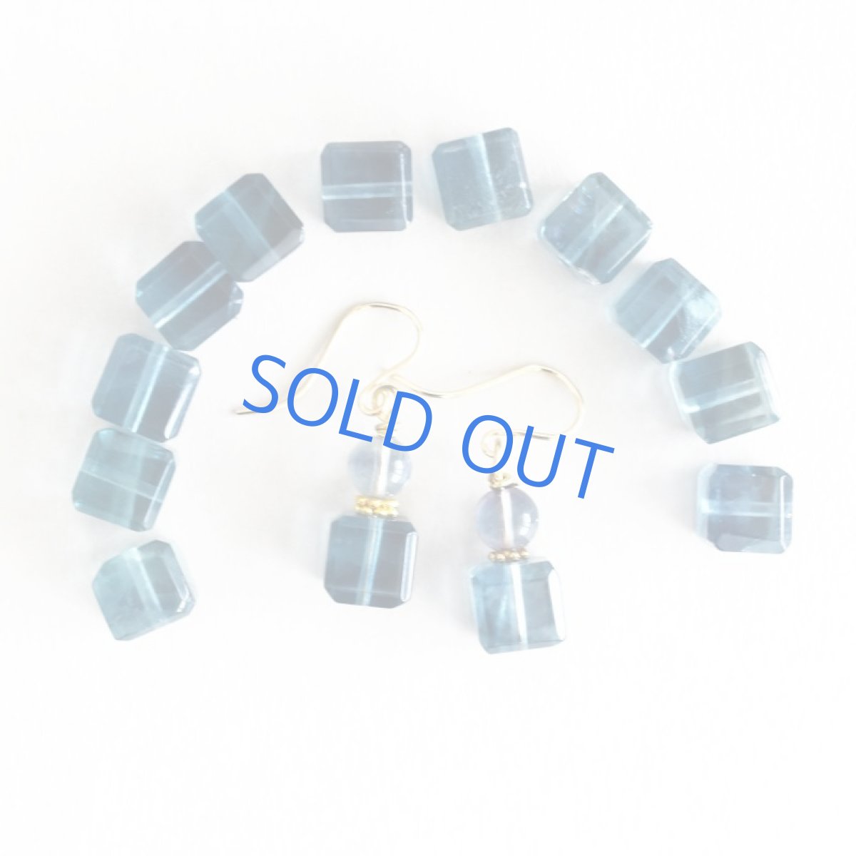 画像2: 半額SALE【限定数のみ】香水瓶 ブルーグリーンフローライト 14KGFピアス (2)