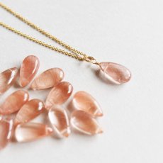 画像5: 【残り7】希少石　ラビットファー　レッドルチル　ペアシェイプ　サージカルステンレスネックレス40cm (5)