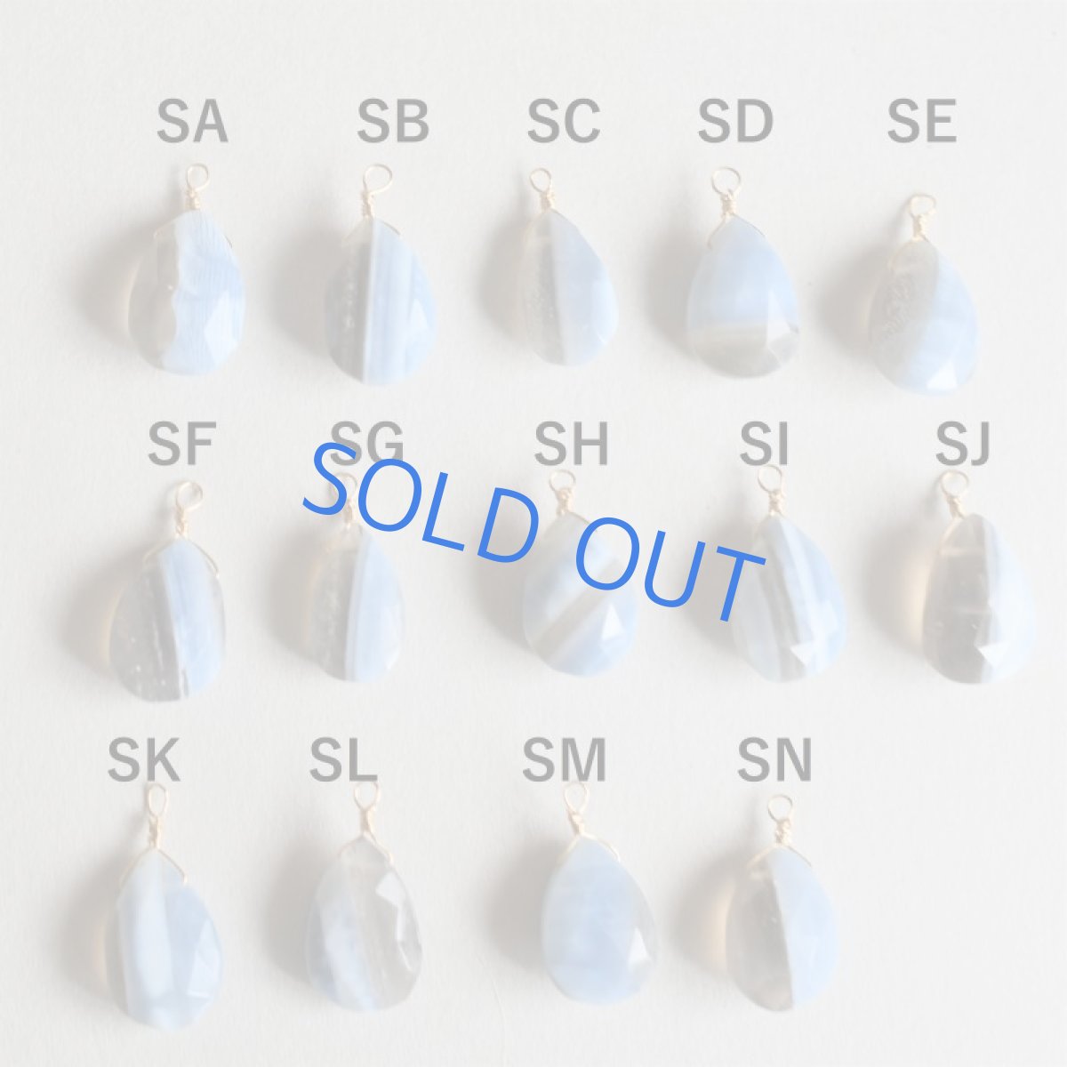 画像2: 半額SALE【残りSJのみ】ストライプオパール　ペアシェイプMサイズ　サージカルステンレスネックレス40cm (2)