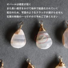 画像3: 半額SALE【残りWK・WL・WN】希少石ホワイトストライプオパール　ペアシェイプL　サージカルステンレスネックレス40cm (3)