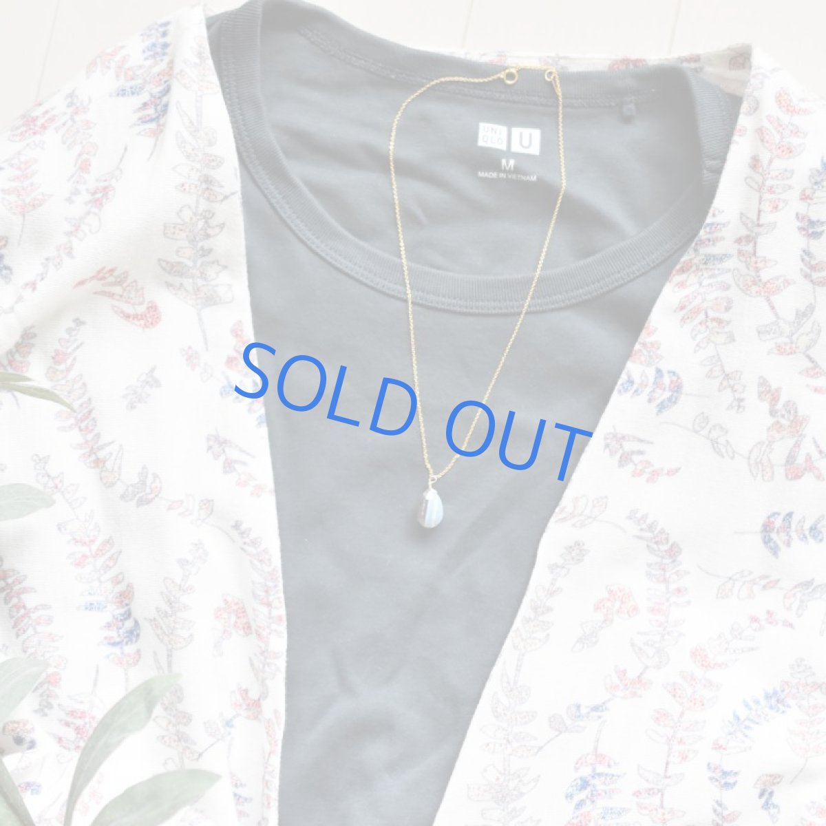 画像8: 半額SALE【残りSJのみ】ストライプオパール　ペアシェイプMサイズ　サージカルステンレスネックレス40cm (8)