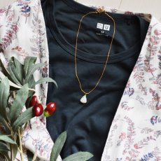 画像6: 半額SALE【残りWK・WL・WN】希少石ホワイトストライプオパール　ペアシェイプL　サージカルステンレスネックレス40cm (6)