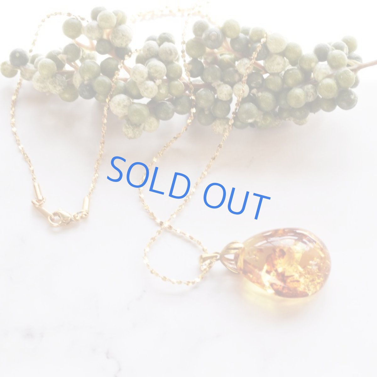 画像7: 【1点もの・A】大粒L クラックアンバー ペンダント 約60cm サージカルネックレス (7)