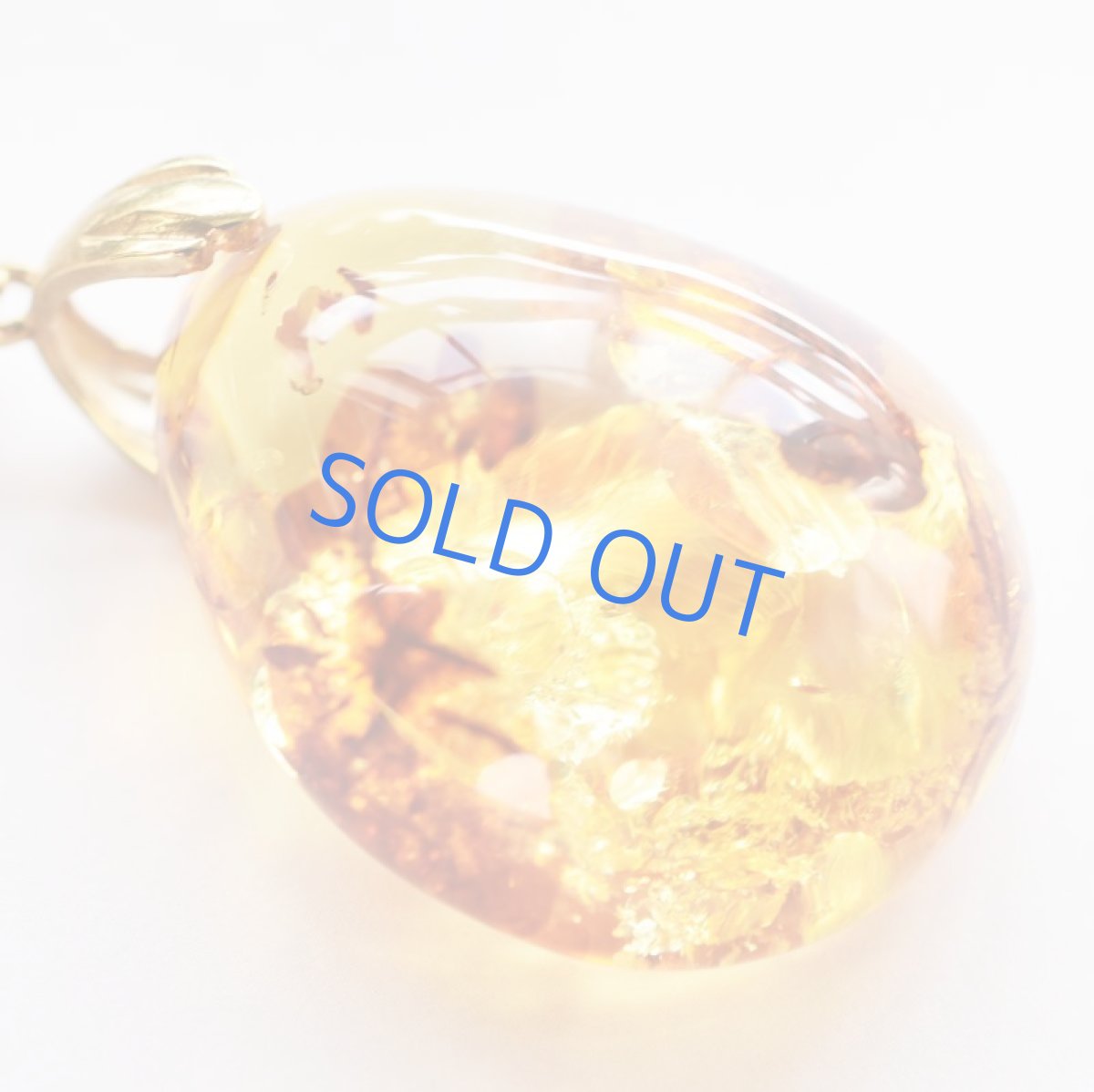 画像6: 【1点もの・A】大粒L クラックアンバー ペンダント 約60cm サージカルネックレス (6)