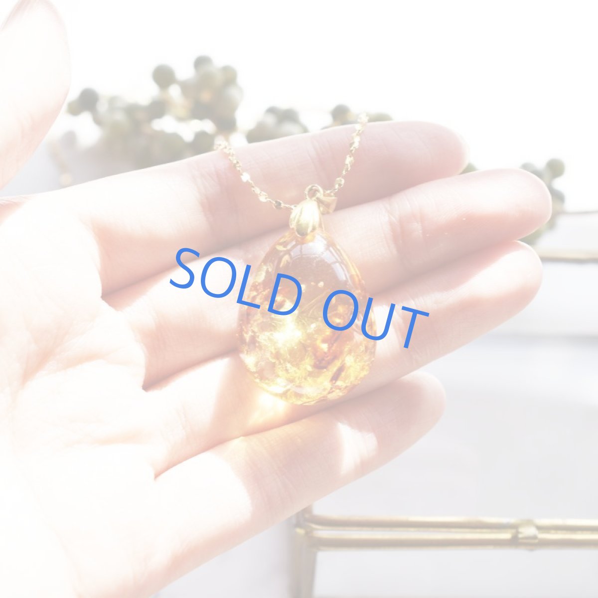 画像3: 【1点もの・A】大粒L クラックアンバー ペンダント 約60cm サージカルネックレス (3)