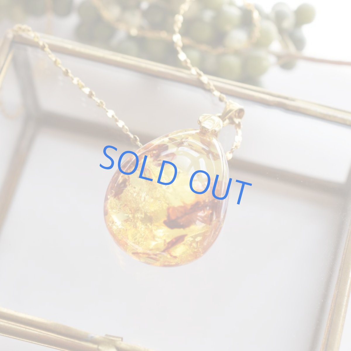 画像4: 【1点もの・A】大粒L クラックアンバー ペンダント 約60cm サージカルネックレス (4)