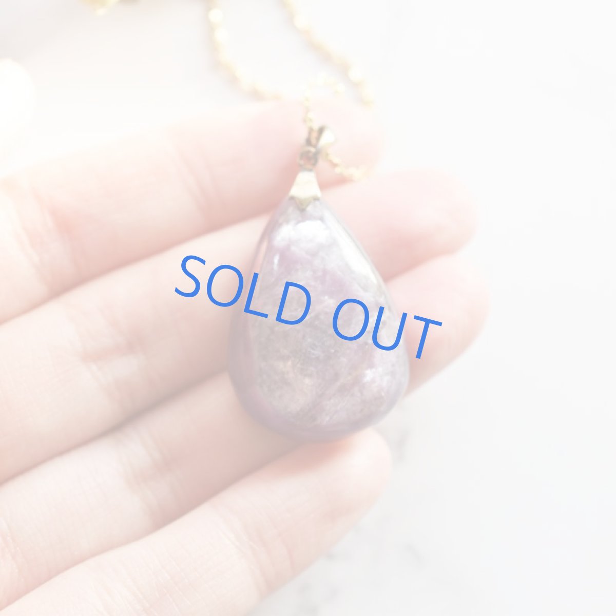 画像3: 【1点もの・A】希少石!レピドライト 大粒 ペンダントネックレス サージカルゴールドネックレス60cm (3)