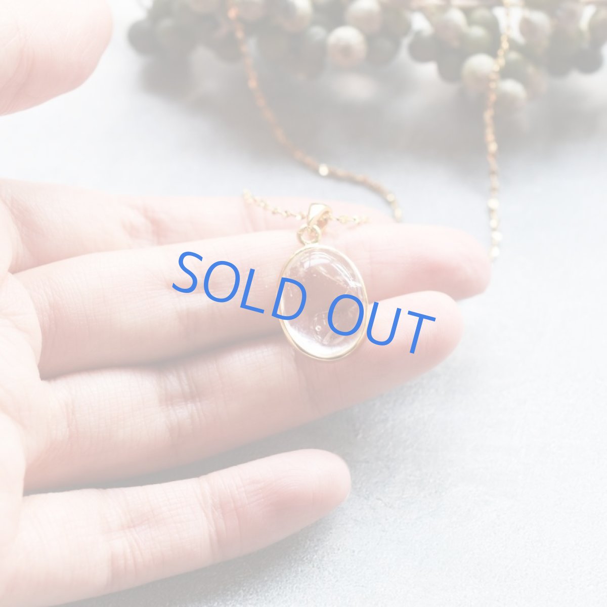 画像4: 【1点もの・D】希少石!水入り水晶(クリスタル) ペンダントネックレス サージカルゴールドネックレス50cm (4)