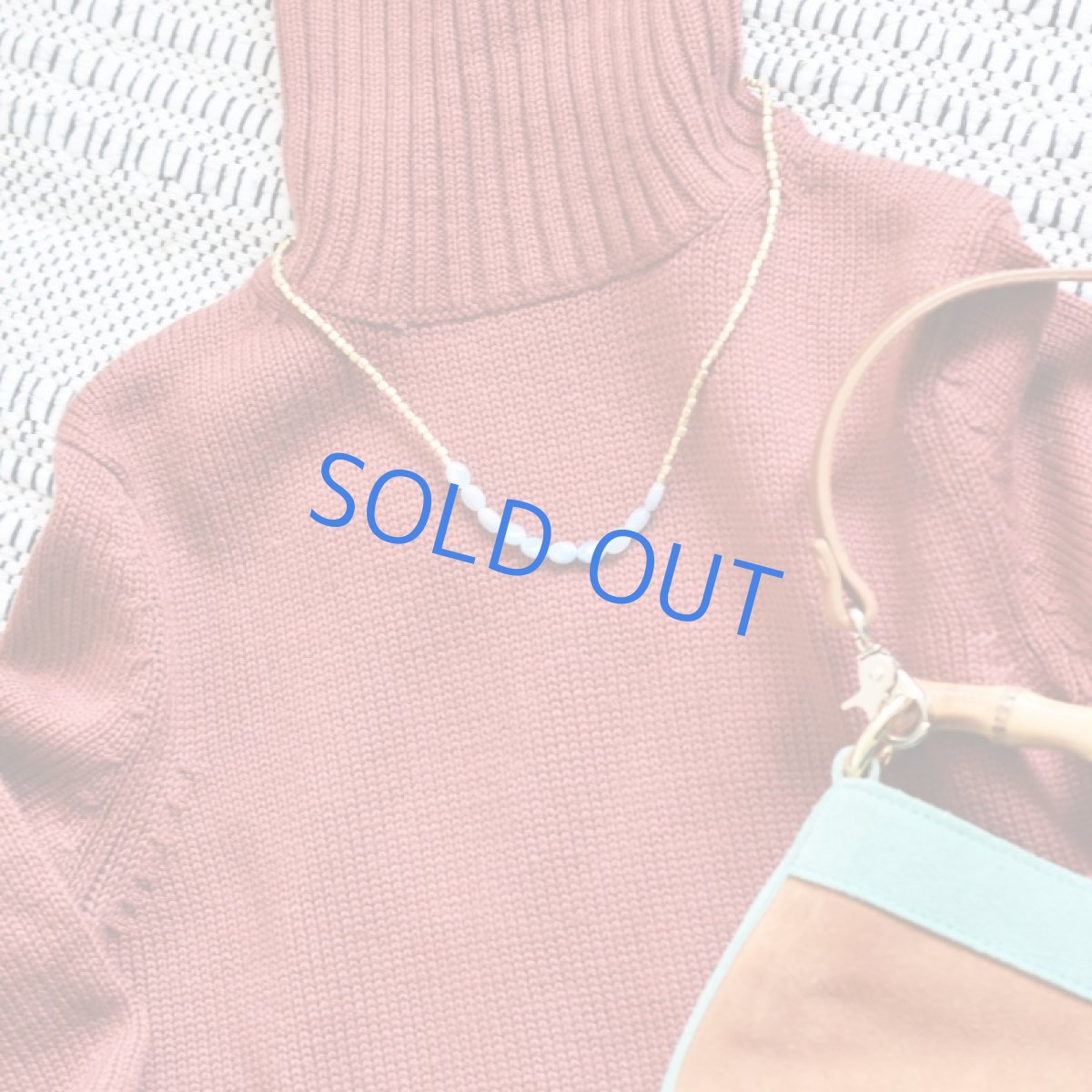 画像6: 半額SALE【限定1】アクアマリン マットゴールドビーズ ミディアムネックレス (6)