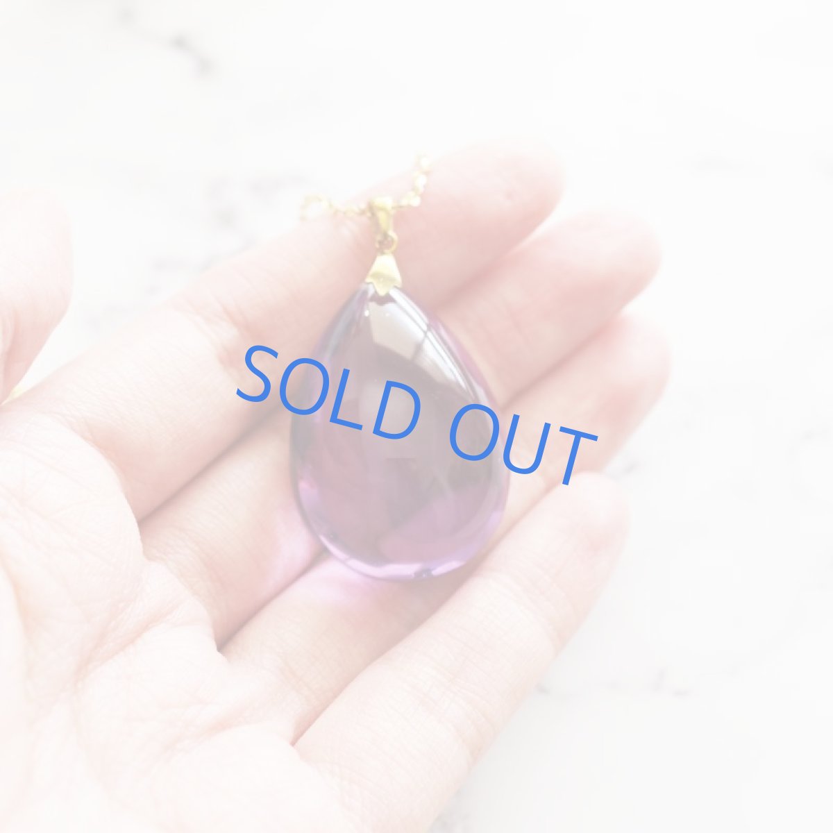 画像3: 【1点もの・ペアシェイプD】超大粒 アメジスト ペンダント 約60cm サージカルネックレス  (3)