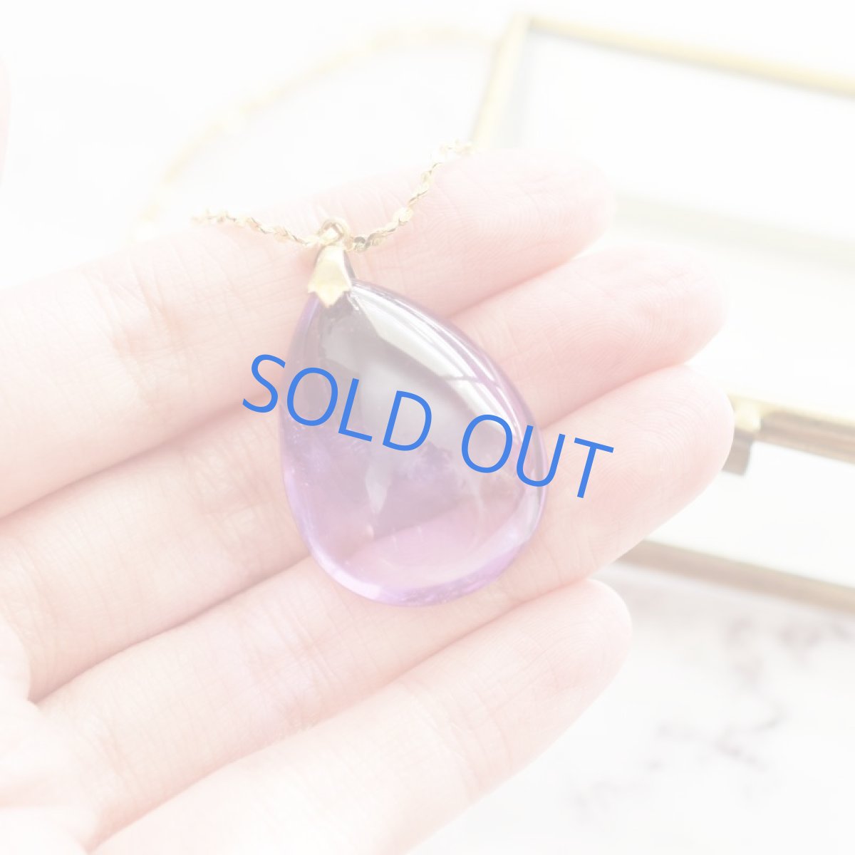 画像7: 【1点もの・ペアシェイプC】超大粒 アメジスト ペンダント 約50cm サージカルネックレス  (7)