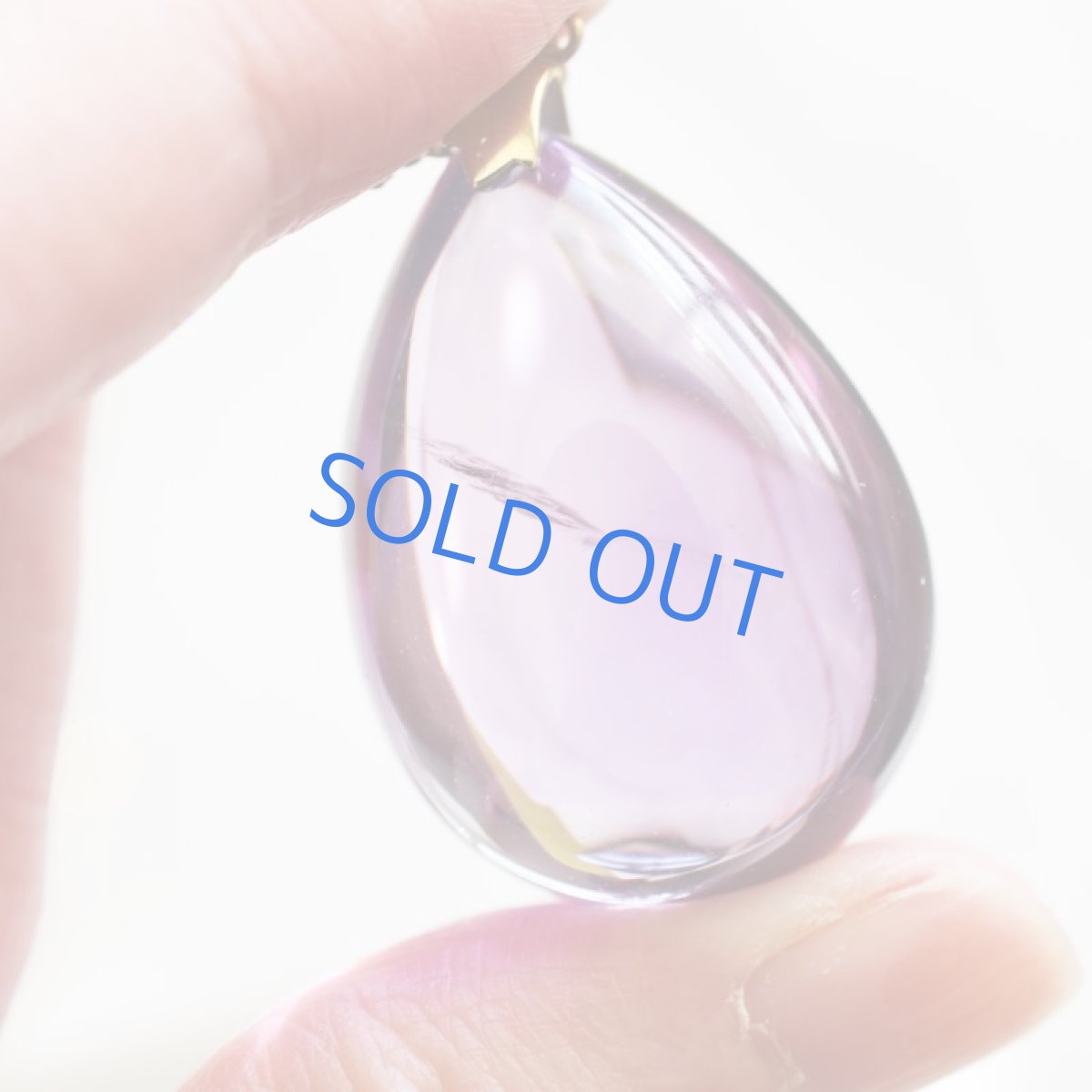 画像2: 【1点もの・ペアシェイプD】超大粒 アメジスト ペンダント 約60cm サージカルネックレス  (2)