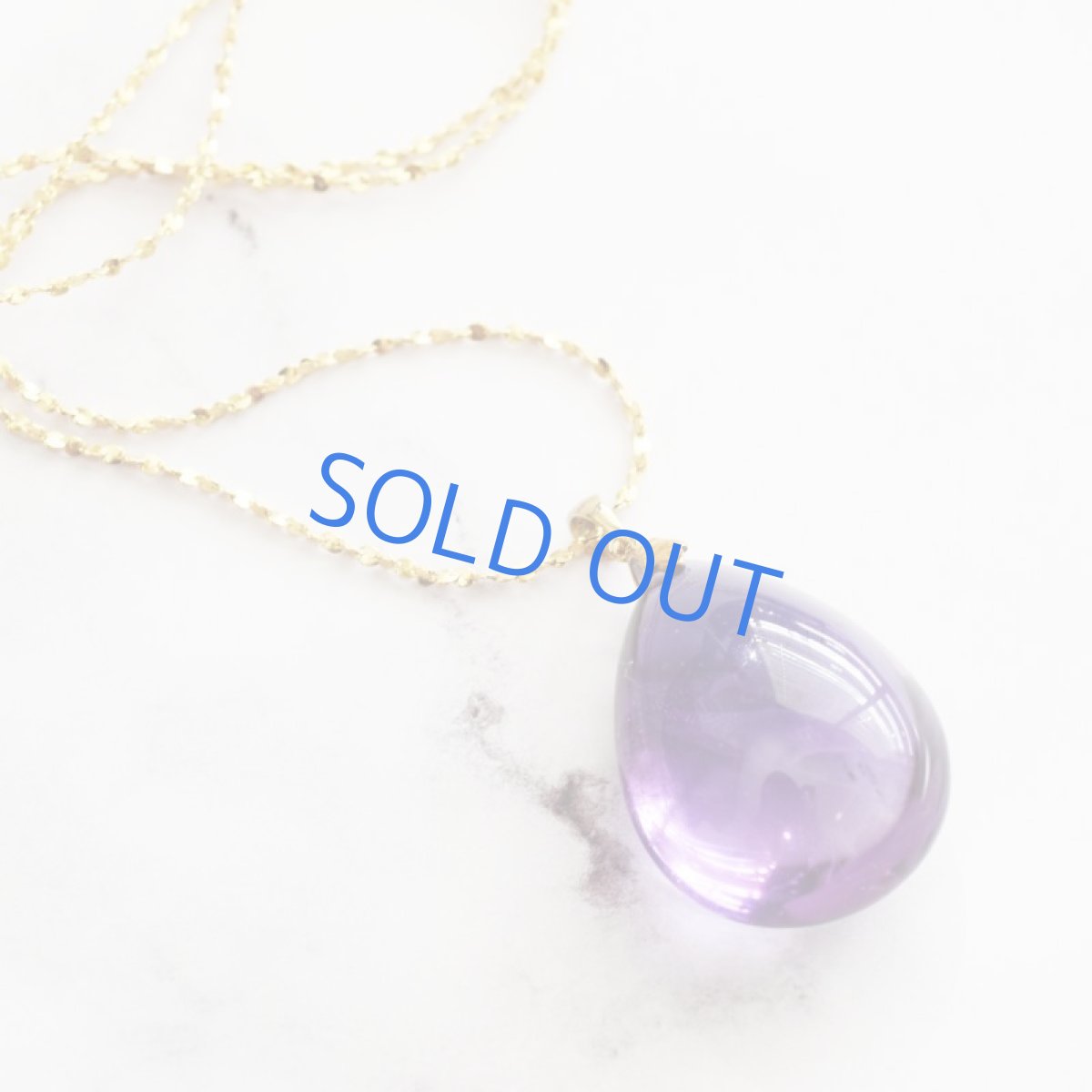 画像4: 【1点もの・ペアシェイプC】超大粒 アメジスト ペンダント 約50cm サージカルネックレス  (4)