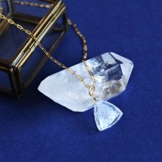 画像7: 【限定数のみ・雪結晶】切子細工彫刻　クリスタル(水晶)　スライスカット　サージカルステンレスネックレス50cm (7)