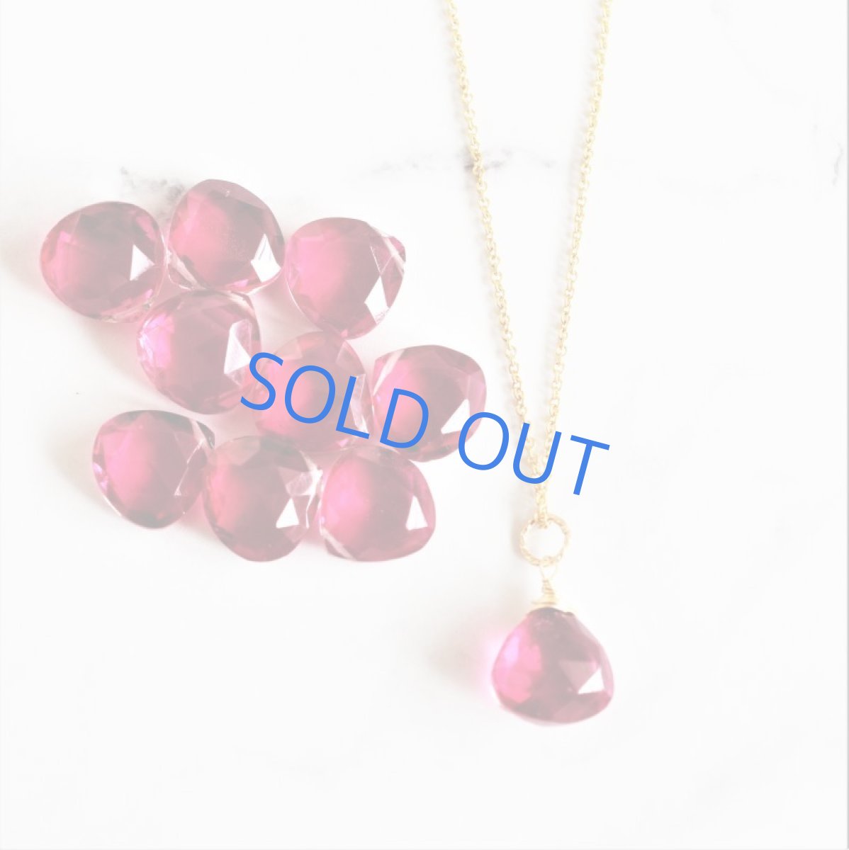 画像3: 半額SALE【限定数のみ】ラズベリーピンク　クォーツ　トリプレットマロンカット　サージカルステンレスネックレス40cm (3)