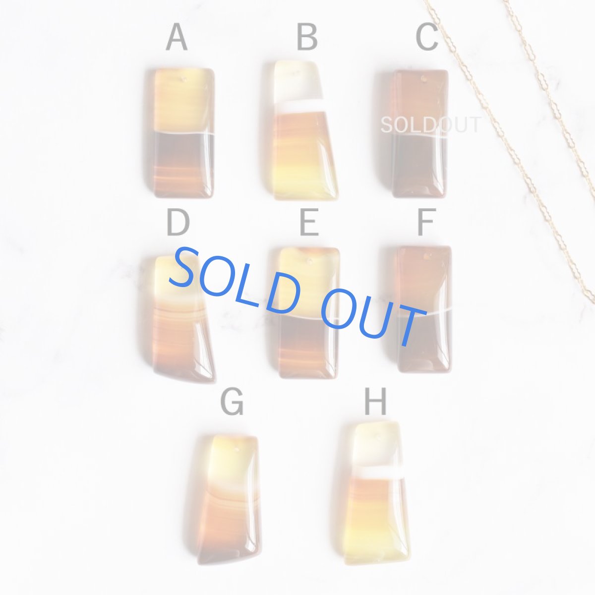 画像2: 【完売】コーヒーキャラメル バンデッドアゲート(縞瑪瑙) 14KGFネックレス50cm  (2)