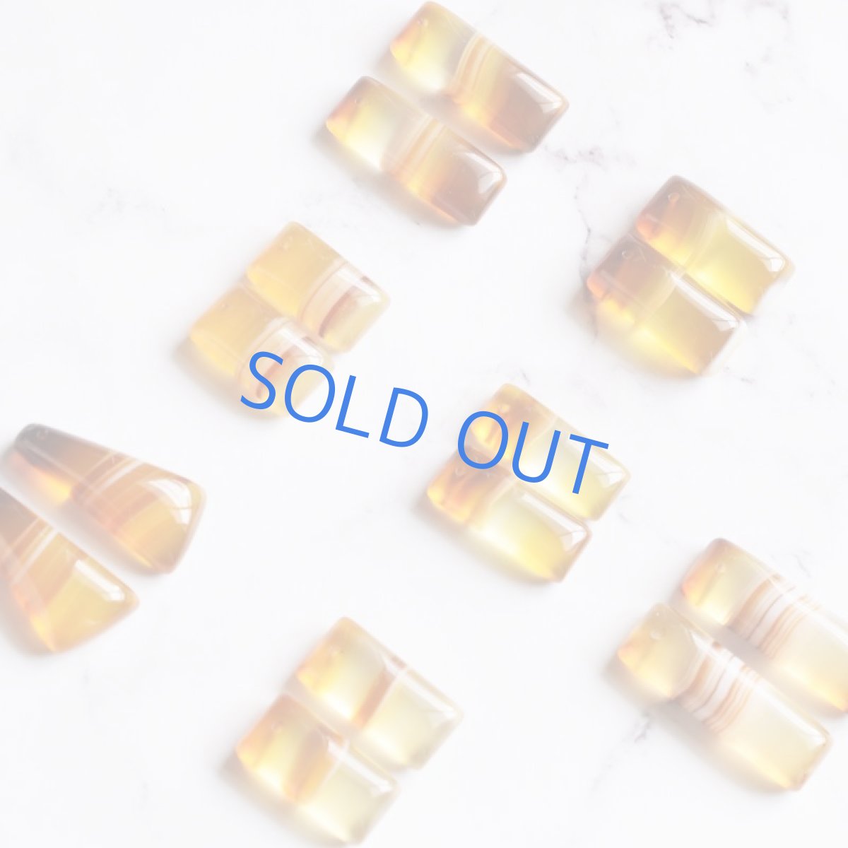 画像6: 【残りEのみ】キャラメル バンデッドアゲート(縞瑪瑙) サージカルステンレスピアスフック  (6)