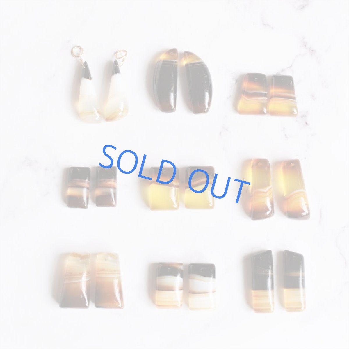 画像8: 【完売】コーヒー バンデッドアゲート(縞瑪瑙) 14KGFピアスフック  (8)