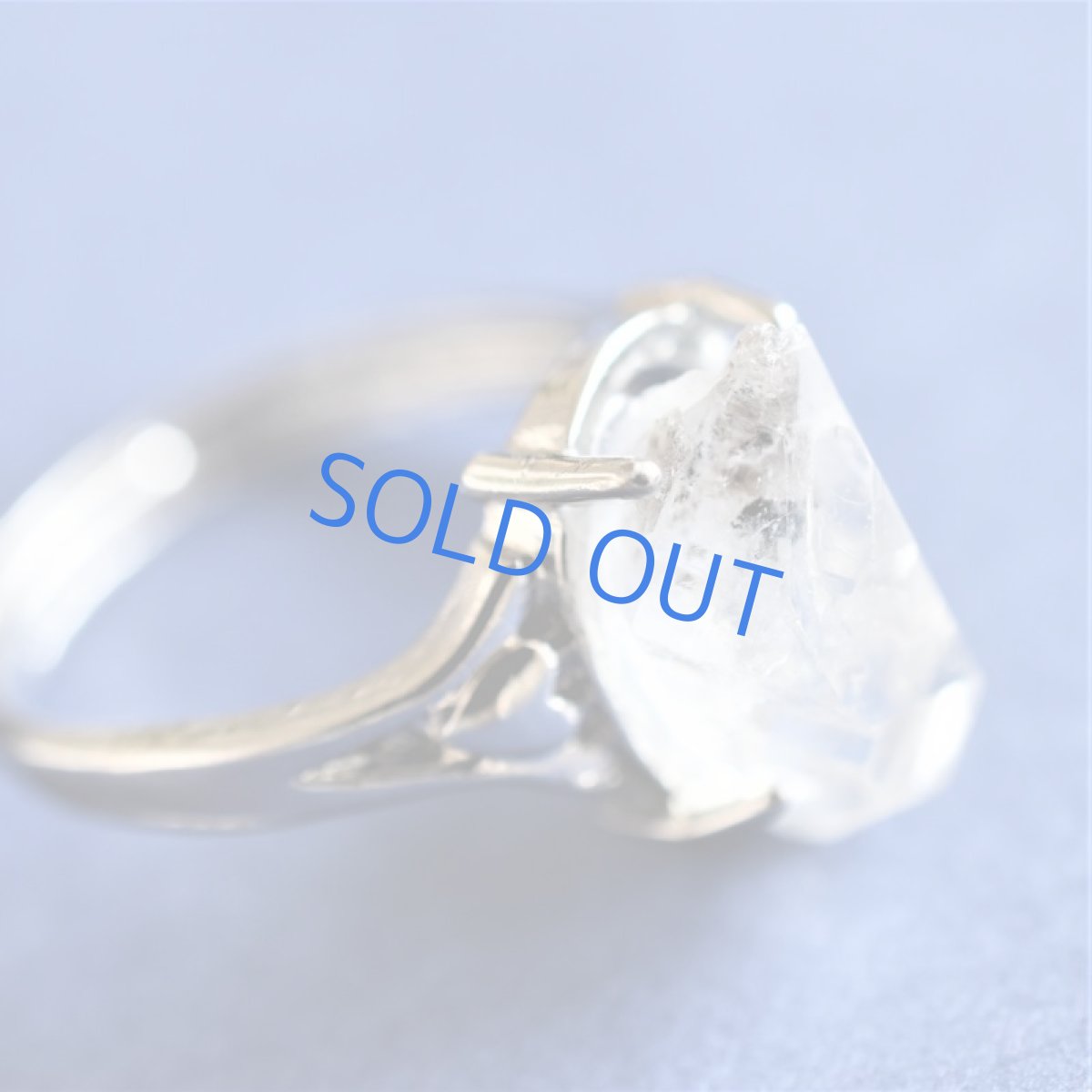 画像3: 【1点もの・B】フリーサイズ 大粒 ニューヨークハーキマーダイヤモンドクォーツ 結晶 Silver925リング(指輪)  (3)