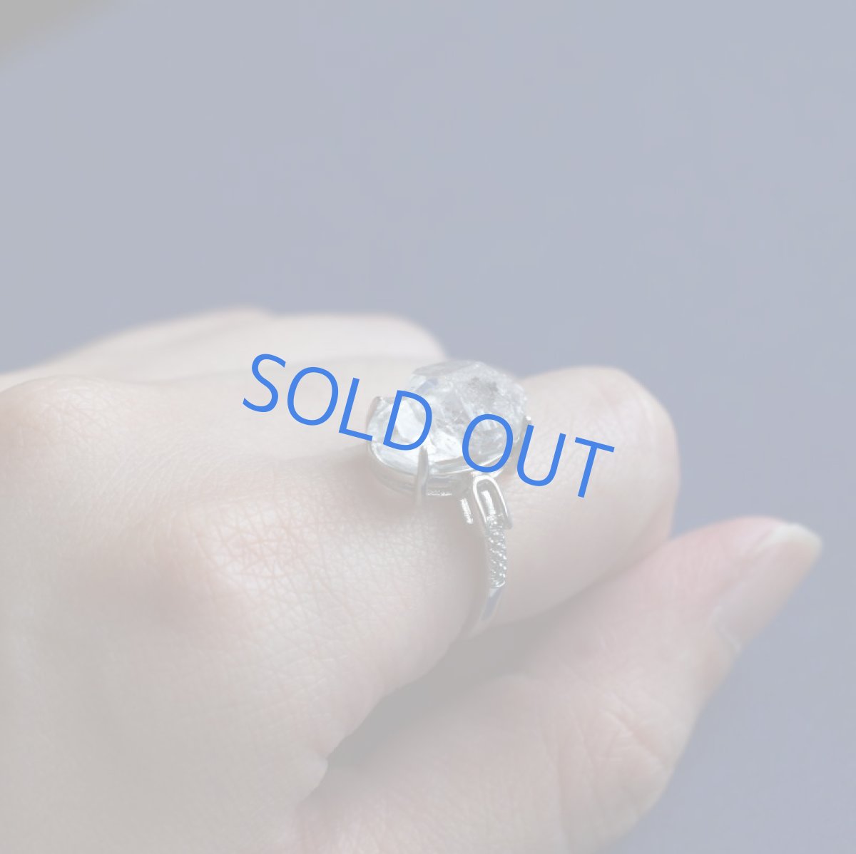 画像7: 【1点もの・A】フリーサイズ　大粒　ニューヨークハーキマーダイヤモンドクォーツ　結晶　Silver925リング（指輪）  (7)