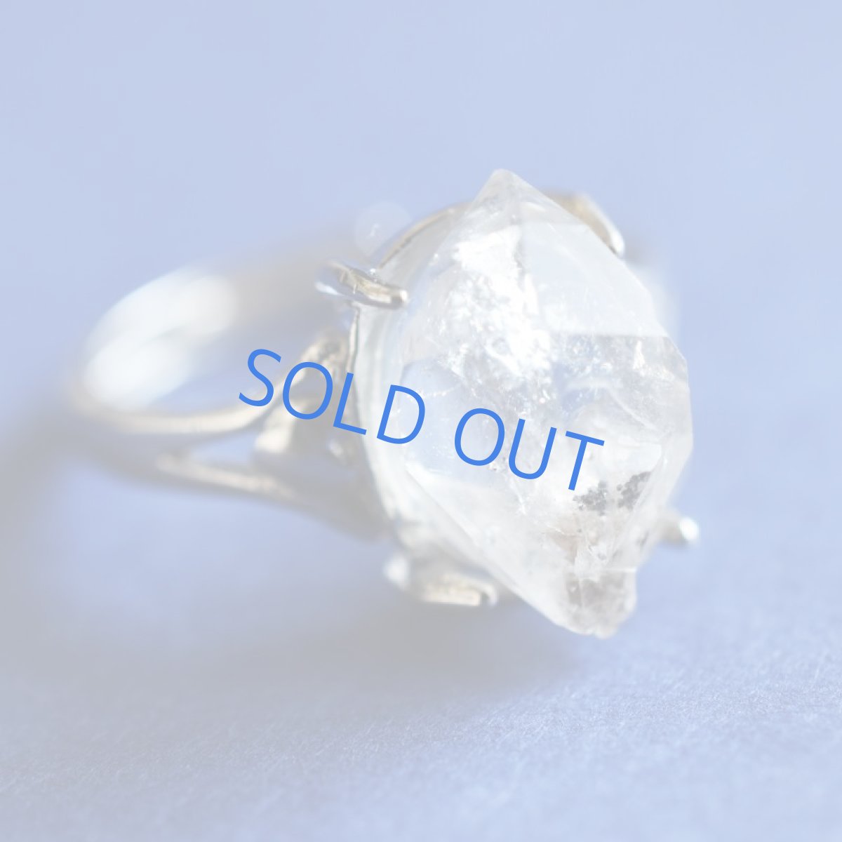 画像4: 【1点もの・B】フリーサイズ 大粒 ニューヨークハーキマーダイヤモンドクォーツ 結晶 Silver925リング(指輪)  (4)