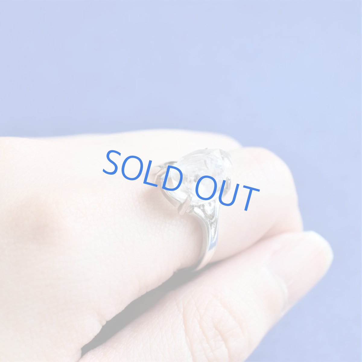 画像5: 【1点もの・B】フリーサイズ 大粒 ニューヨークハーキマーダイヤモンドクォーツ 結晶 Silver925リング(指輪)  (5)