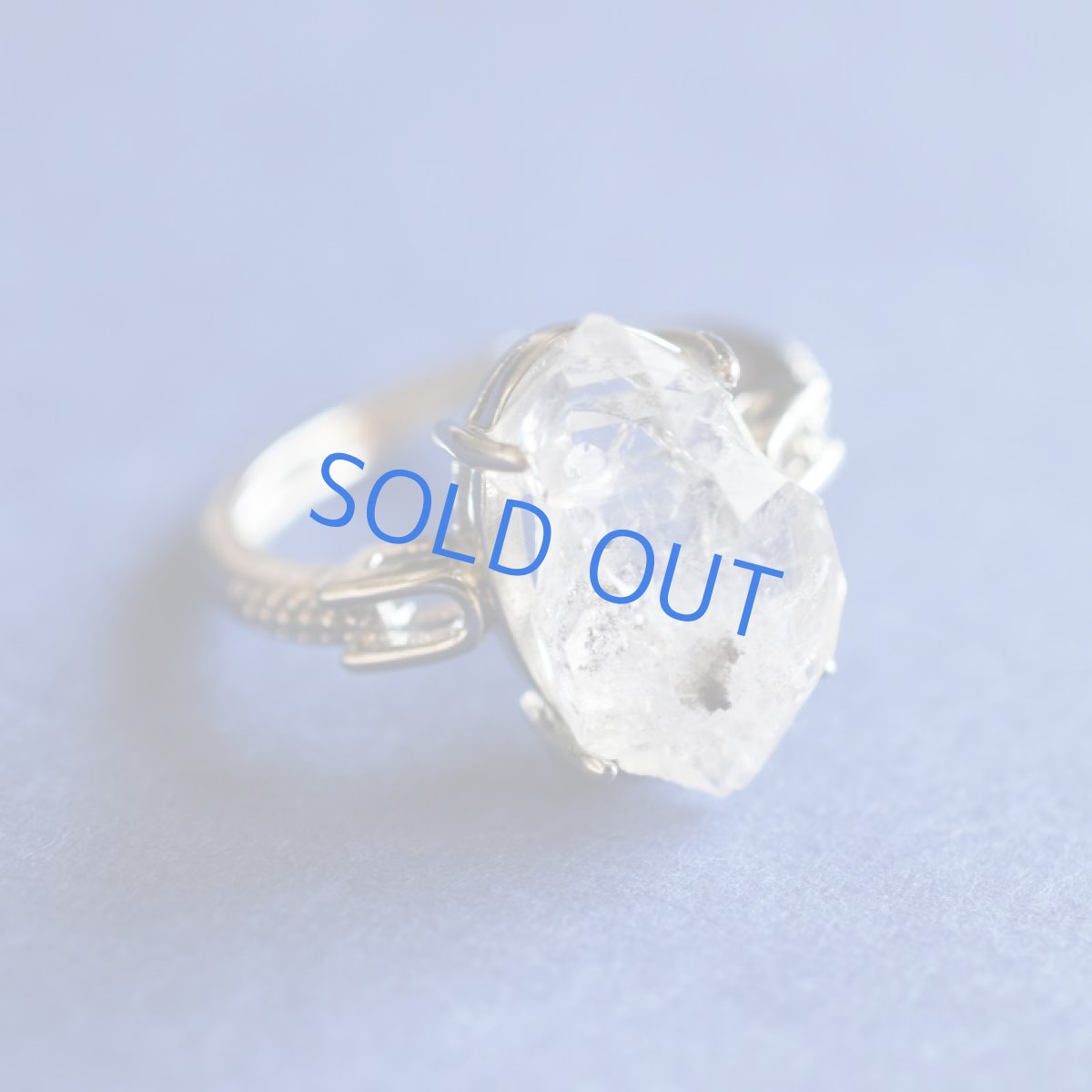 画像2: 【1点もの・A】フリーサイズ　大粒　ニューヨークハーキマーダイヤモンドクォーツ　結晶　Silver925リング（指輪）  (2)