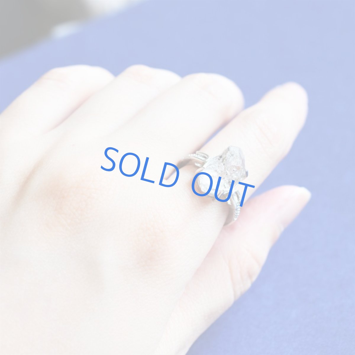 画像7: 【1点もの・C】フリーサイズ　大粒　ニューヨークハーキマーダイヤモンドクォーツ　結晶　Silver925リング（指輪）  (7)