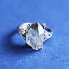 画像1: 【1点もの・D】フリーサイズ　大粒　ニューヨークハーキマーダイヤモンドクォーツ　結晶　Silver925リング（指輪）  (1)