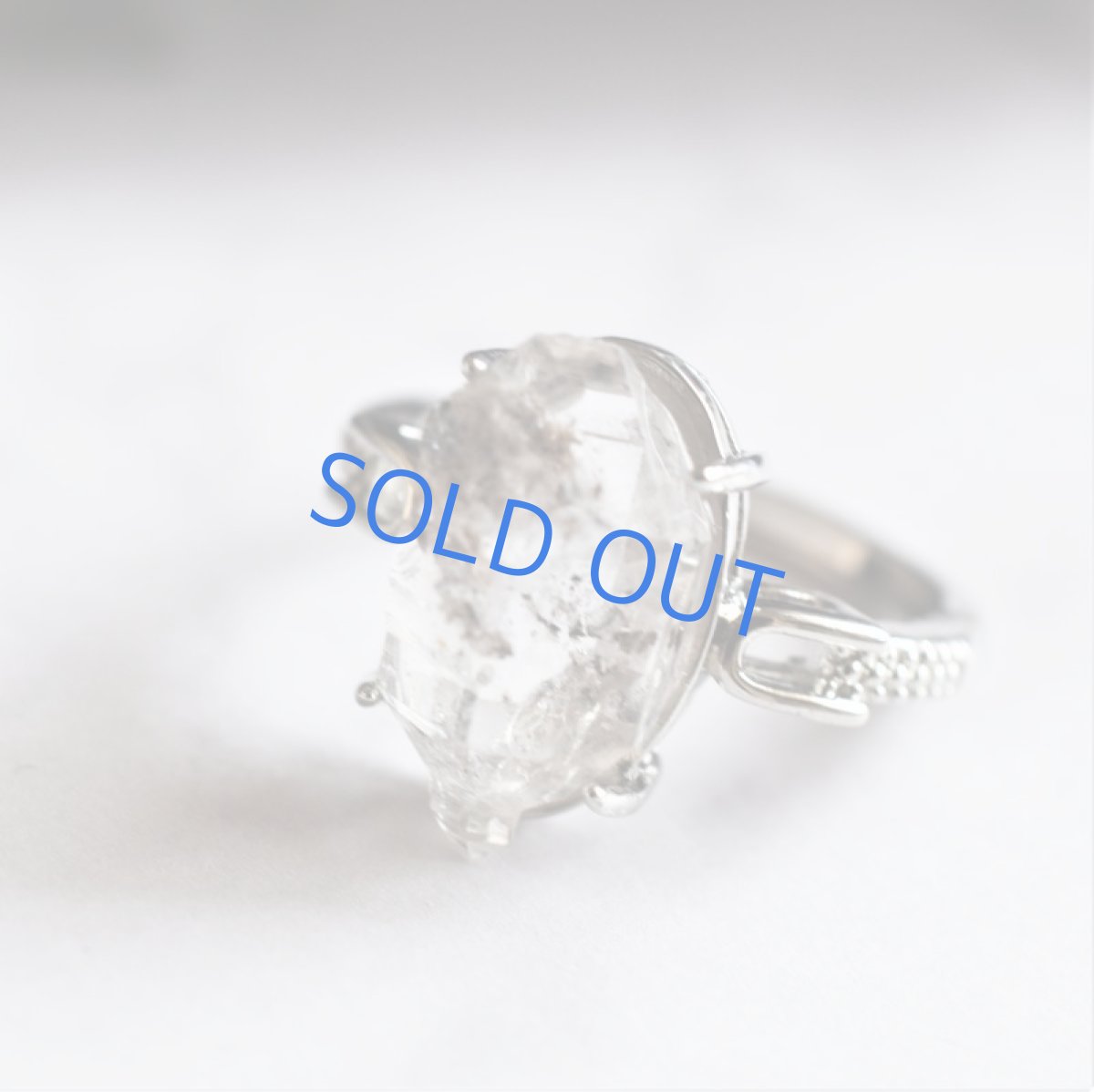 画像2: 【1点もの・C】フリーサイズ　大粒　ニューヨークハーキマーダイヤモンドクォーツ　結晶　Silver925リング（指輪）  (2)